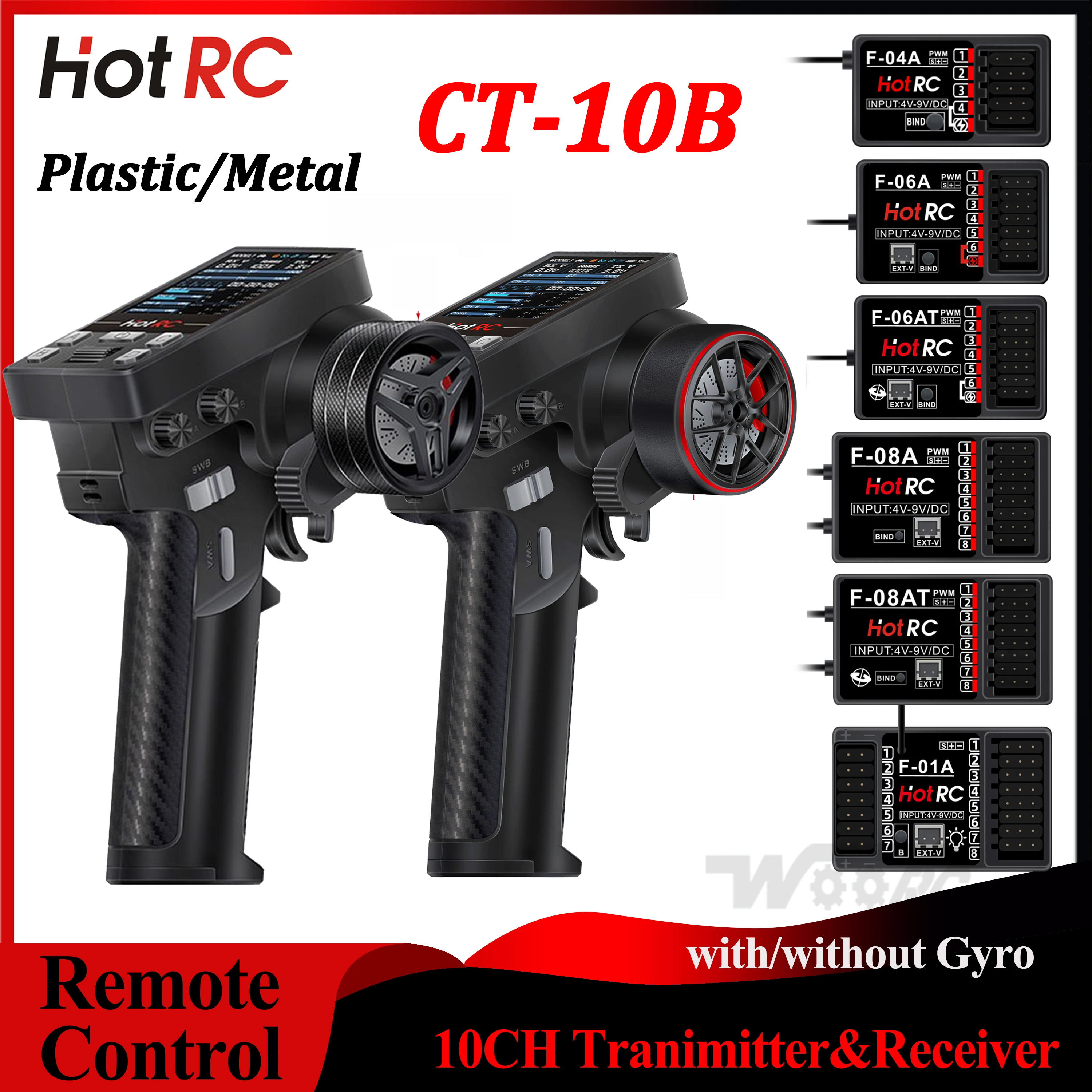 Radio Transmitter 6Ch - HOTRC 10CH CT-10B 2.4G Transmitter Remote