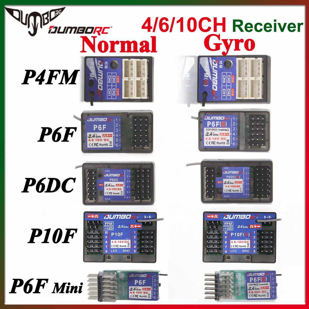 Radio Transmitter 6Ch - DUMBORC P6DC P10F P4FMG P6FG Mini