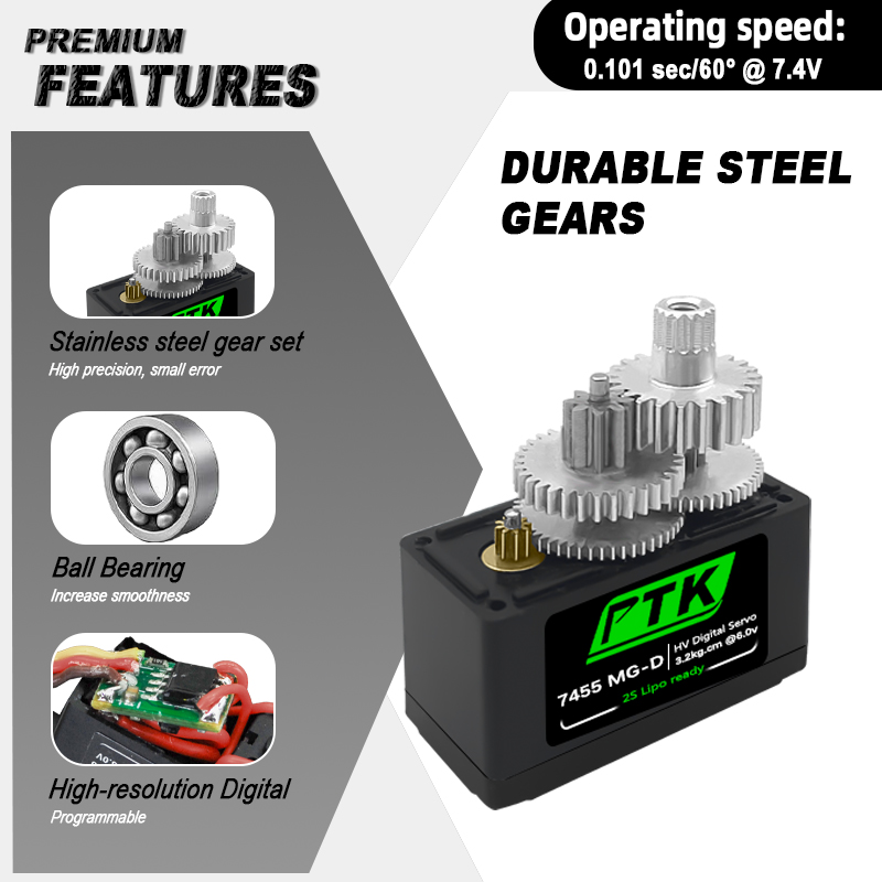 PTK 7455MG-D servo 12g Digital - огляд і ціна Rc Hobby Products