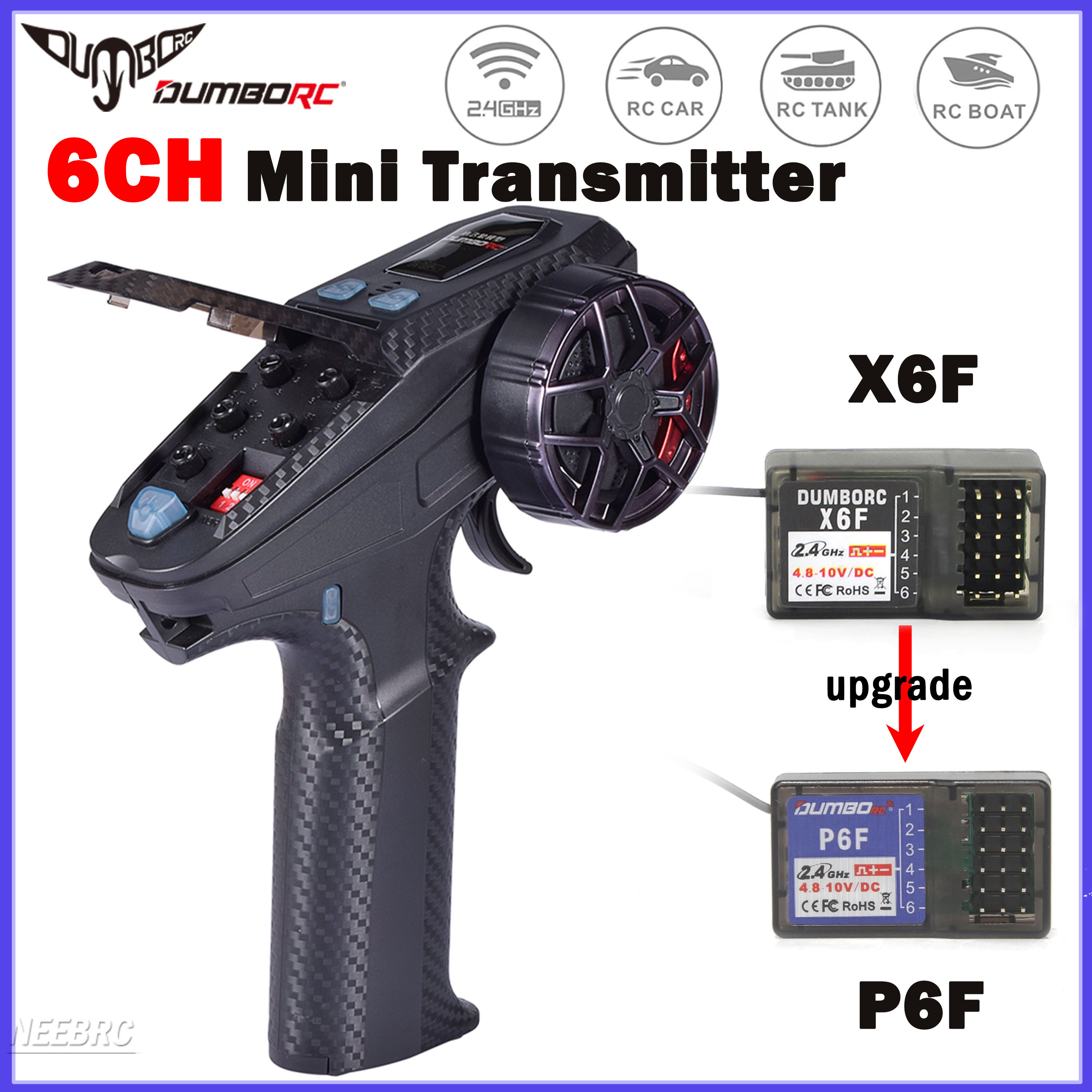 DUMBORC X6PM-350 6CH 2.4GHZ RC - огляд і ціна Radio Transmitter 6Ch