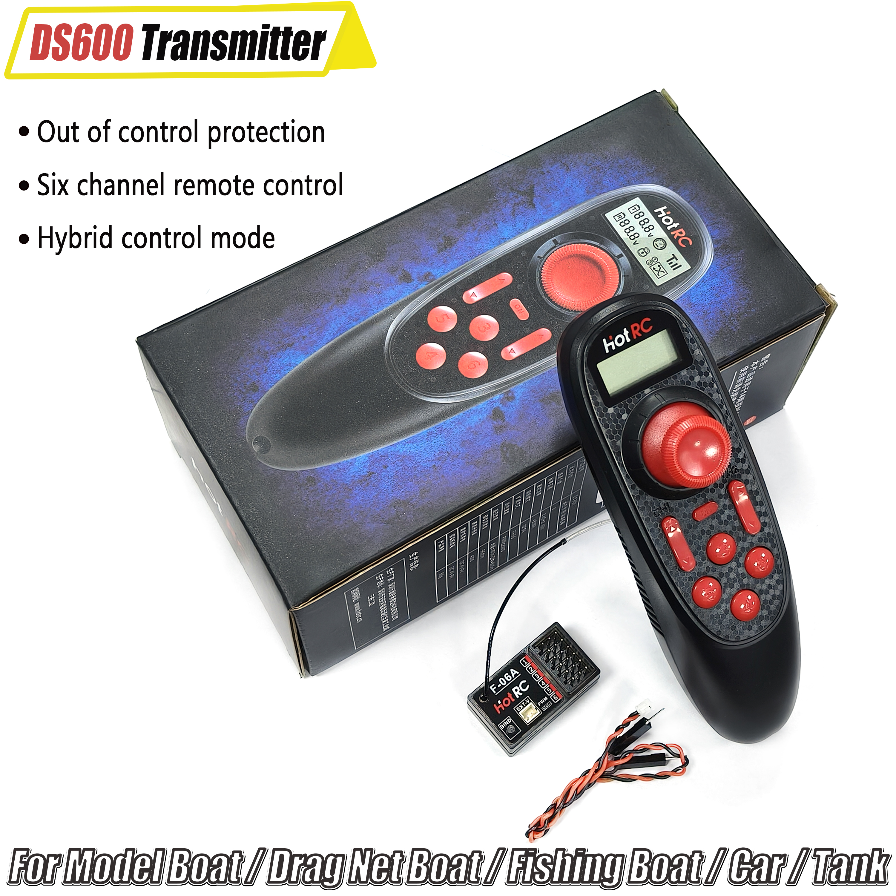 HOTRC DS-600 6CH 2.4GHz Radio  - огляд і ціна Radio Transmitter 6Ch