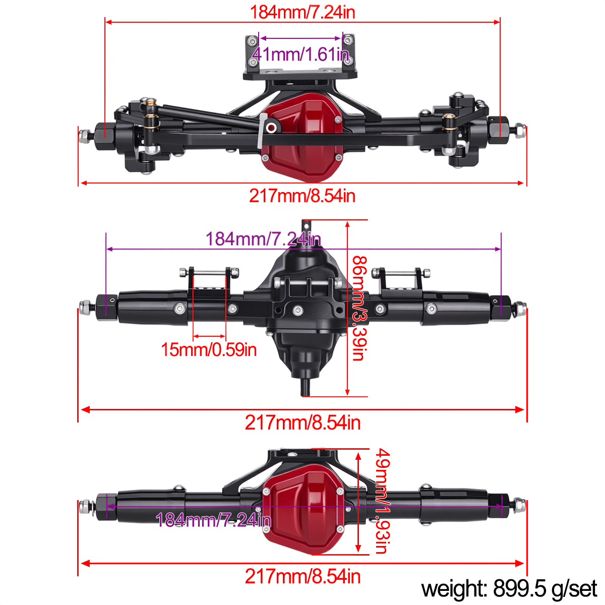 Metal Alloy Front Middle Rear  - огляд і ціна Rc Hobby Products