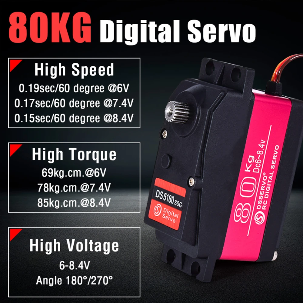 Dsservo Waterproof DS5180 80KG - огляд і ціна Rc Hobby Products